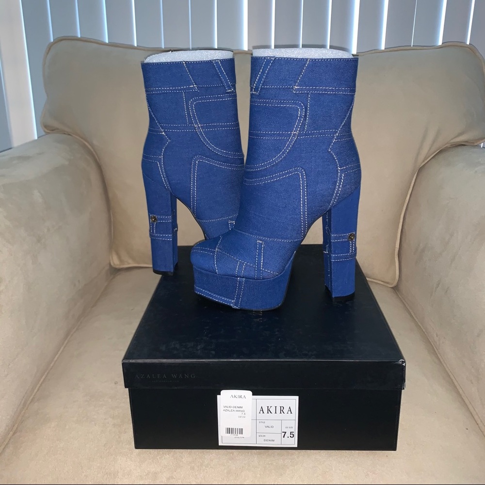 Denim Patch Platform Boot